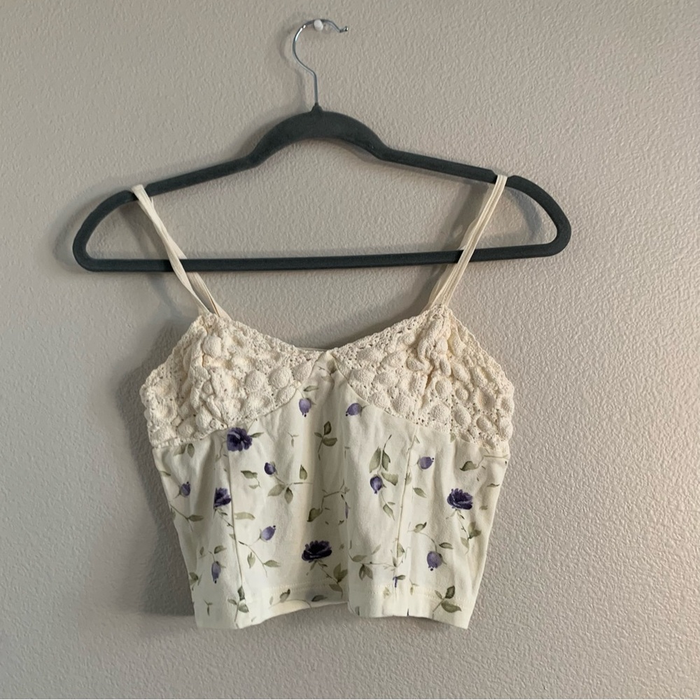 Victoria's Secret Cream Smocked Crop Camisole